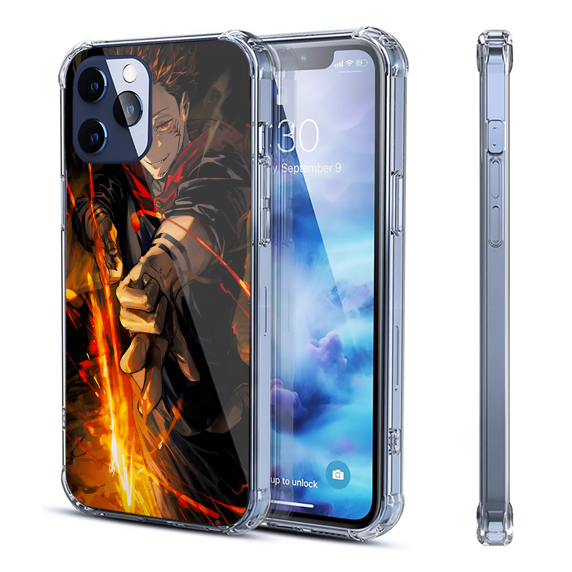 （画像用） 呪術廻戦 Jujutsu Kaisen 【iPhone 12シリーズ対応】透明スマホケース（クリアソフトケース）